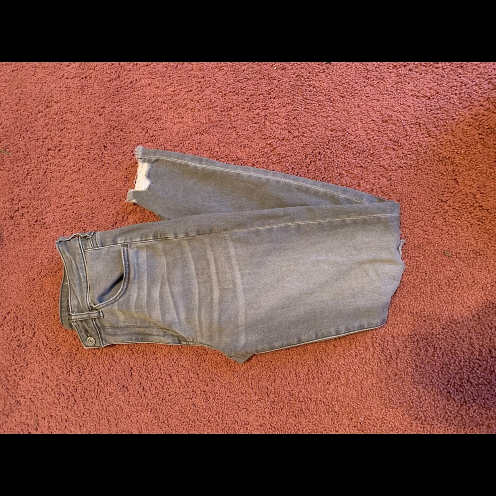 Grey/Black American Eagle Ripped Skinny Jeans
